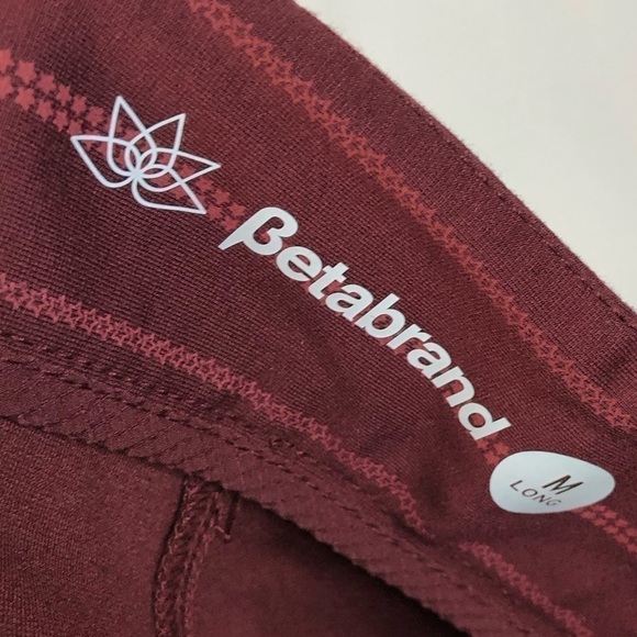Betabrand Tall Burgundy Red Straight Classic Fit Straight Leg Yoga Pant M - Picture 4 of 4